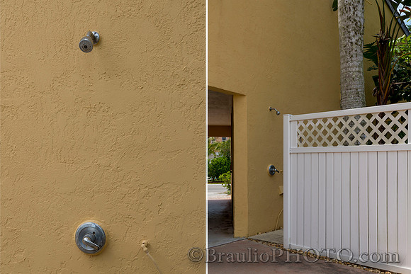 Outside shower collage