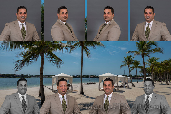 Portrait photos on Postcard background