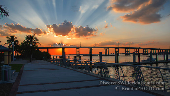 Caloosahatchee river in Downtown Fort Myers Florida